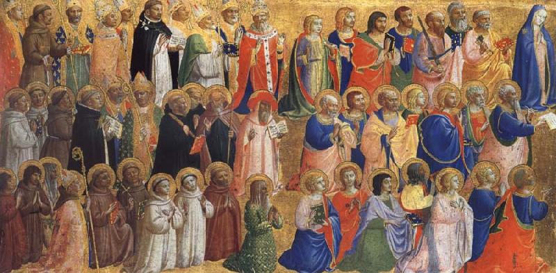 Fra Angelico The Virgin mary with the Apostles and other Saints France oil painting art